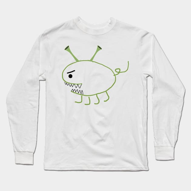 Gertrude, the Green Monster Long Sleeve T-Shirt by Houx Is It?